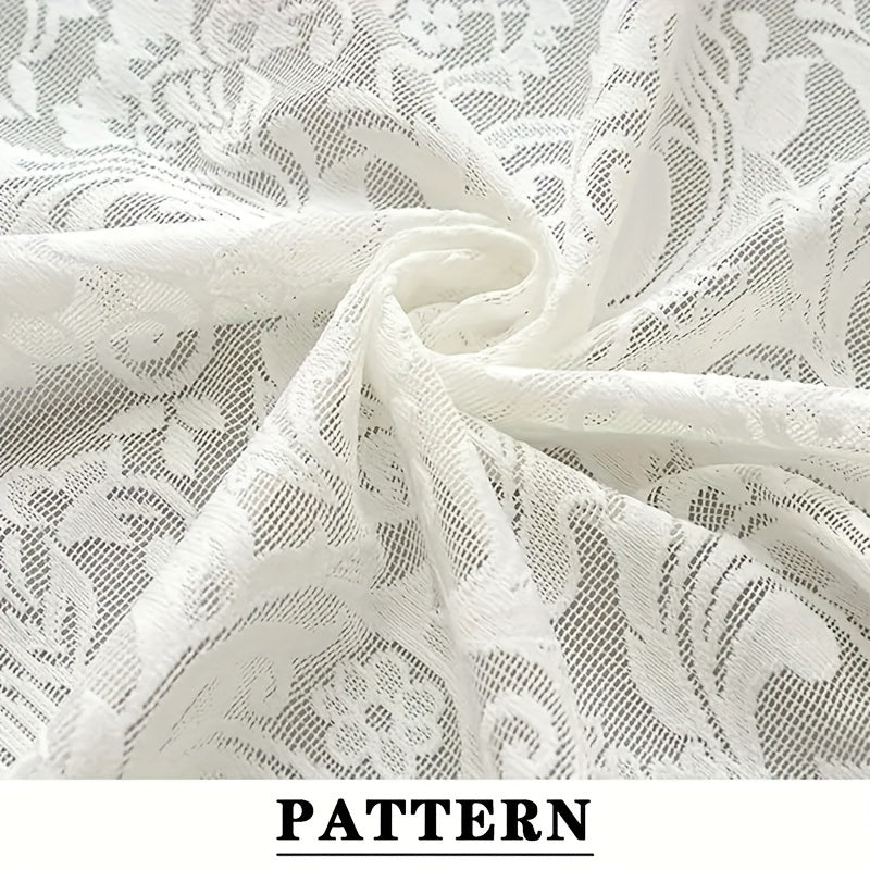 1pc French Paisley Lace Tablecloth, Rectangular Polyester Table Runner for Dining and Coffee Table, Washable, Easy Clean, Home Decor for Christmas, Machine, Solid Pattern, Square Shape