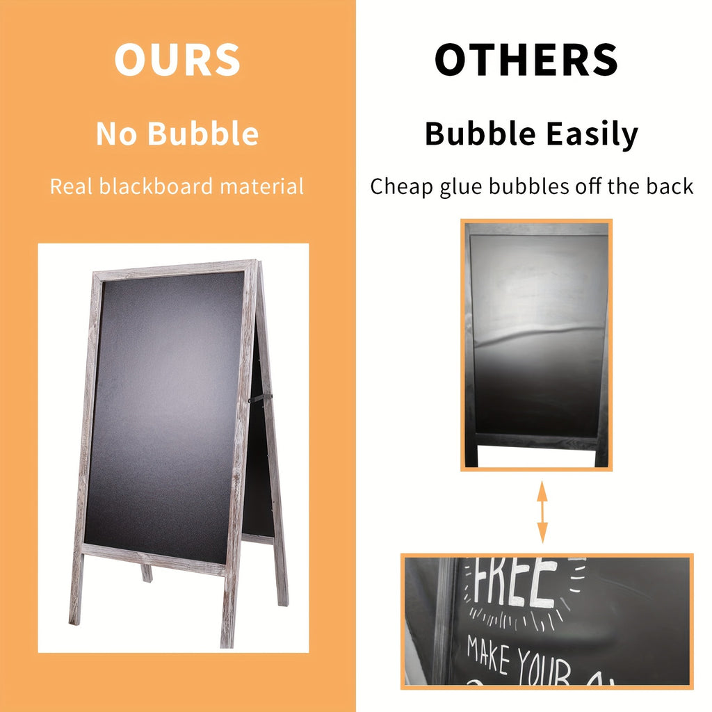 Double-sided Drawing Painting Board Magnet Wooden Standing Writing Blackboard A-Frame Chalkboard Restaurant Menu Display Sign for Coffee Shop Use Christmas Gift, 39 X20in Furniture for Home Free Shipping