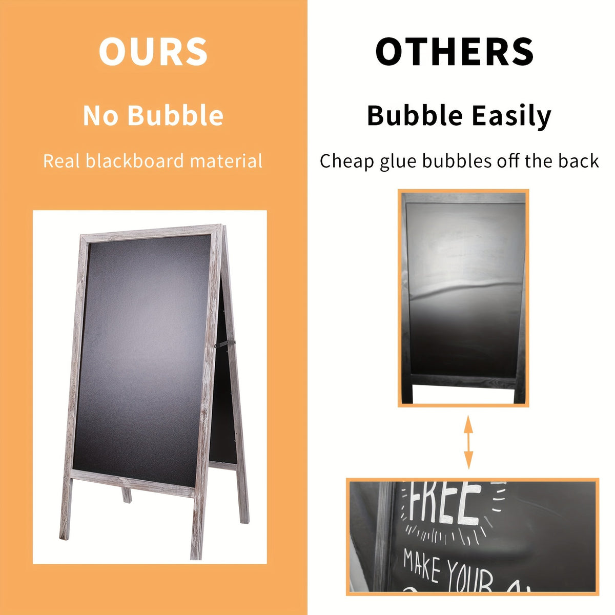 Double-sided Drawing Painting Board Magnet Wooden Standing Writing Blackboard A-Frame Chalkboard Restaurant Menu Display Sign for Coffee Shop Use Christmas Gift, 39 X20in Furniture for Home Free Shipping