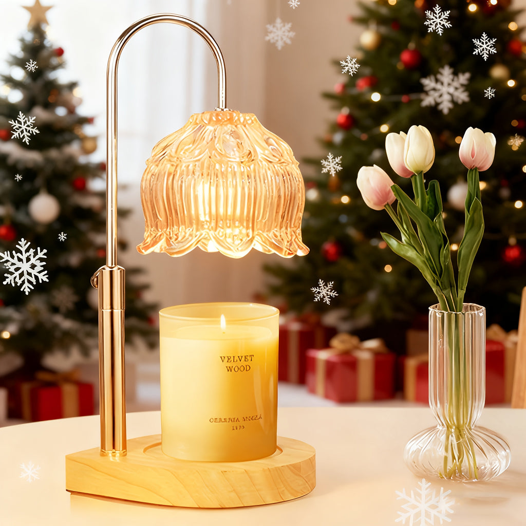 Vintage Iron Candle Warmer Lamp, Height Adjustable Dimmable Tabletop Wax Warming Light with Timer and 120V Plug Power for Home Decor, Bulb Not Included