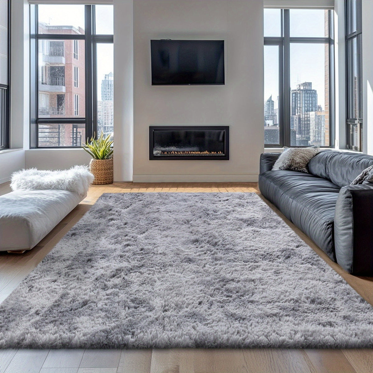Rugs for Living Room, Super Soft Fluffy Shaggy Area Rugs for Bedroom, Cozy Floor Mats, Plush Indoor Carpet for Kitchen, Faux Rug for Room, Home Decor, Housewarming Gift, Door Mat
