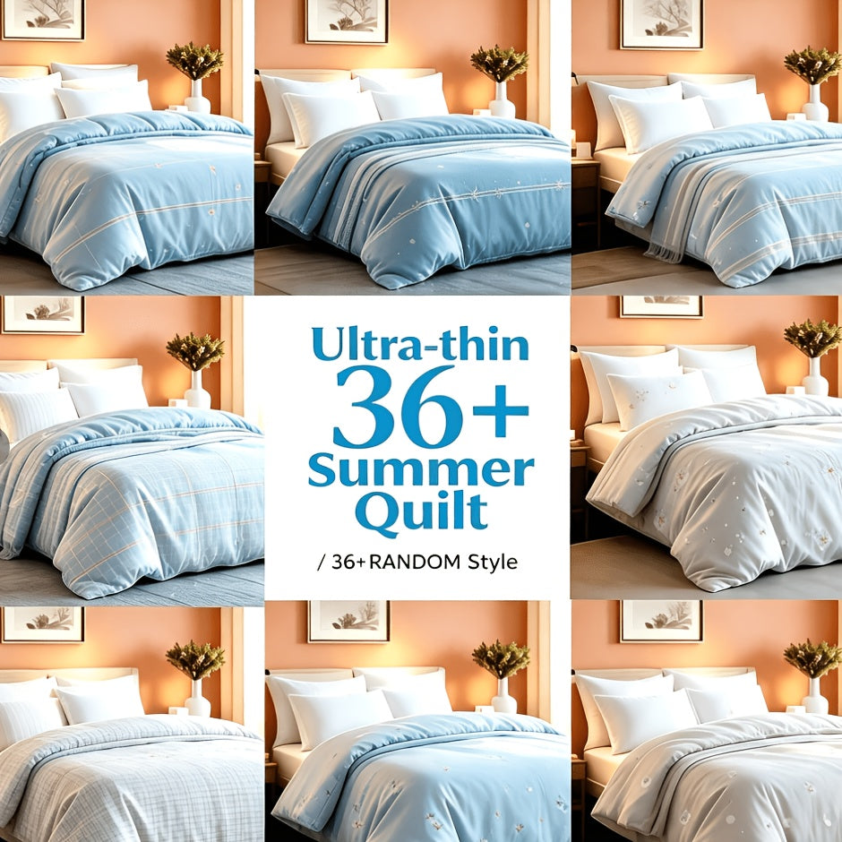 2/3pcs Summer Comforter-Double-Sided Tech Fabric, Large & Extra-Large Bed Bedding Sets, Lightweight Comforter-Soft Breathable For Hot Sleepers&Night Sweats-Elegant Bedroom For Couples & Solo Users, 1Comforter, 1/2Pillowcase, Random Color