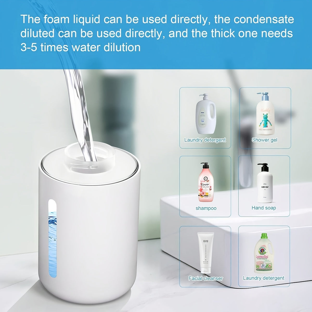Intelligent Electric Induction Soap Dispenser, Hand Soap Dispenser, Kitchen Sink Soap Dispenser, Foam Soap Dispenser Wall Mounted, Suitable for Families, Hotels, Dormitories, And Other Places