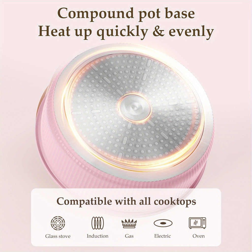 24pcs/7pcs/5pcs Cookware Set Non-Stick Pots & Pans Induction-Ready Kitchen Cookware Set Includes Skillet/Frying Pan/Soup Pot/Steak Pan Removable Handles Home & RV Kitchen Set Stackable Kitchen Accessories Easy To Clean Multiple Colors