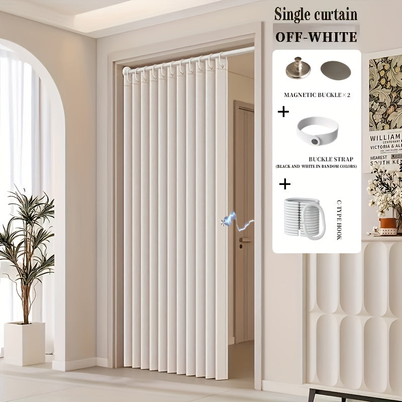 2D Door Curtain, Elegant Bohemian Style Folding Door Curtain with Stripes - Polyester, Magnetic Partition Living Room, Bedroom, Kitchen - Easy to Hand Wash, No Power Required, Multi-Function Home Decor, Multi-Function Curtain | Pastoral Theme |