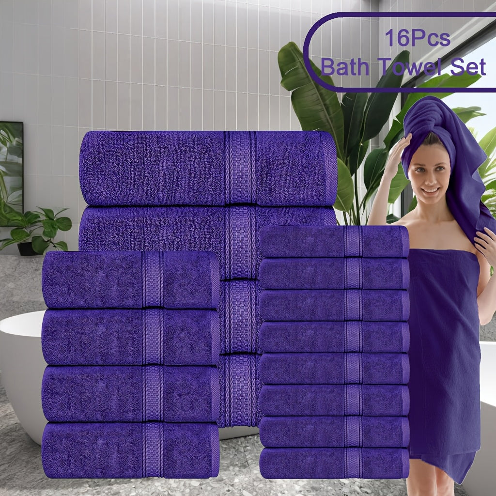 UToPantica 16pcs/8pcs Luxurious Soft Towel Set | 2/4 Bath Towels, 2/4 Hand Towels, 4/8 Washcloths Luxurious, Soft, Skin Friendly, Good Water Absorption, Quick Drying, Thickened Bathing Towel, Suitable For Home, Hotel, Travel, Fitness, Beauty SPA