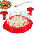 Chicken Shredder Twist Tool with Transparent Lid, Anti-Slip Base and Cleaning Brush, Red or Black Meat Shredding Options for BBQ and Meal Prep