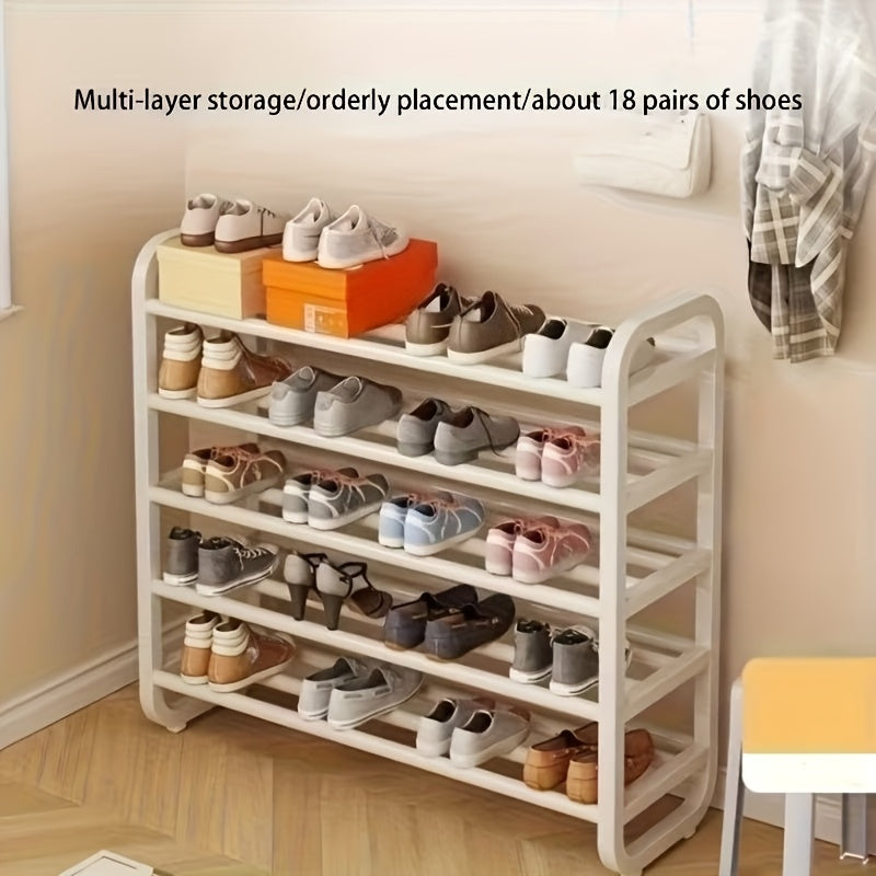 Space-Saving 5-Tier Shoe Rack, Durable, Narrow Design, Multi-Layer Craftsmanship, No Wood, Floor Mount, with Electricity-Free Use for Entryway And Dorm Storage, Living Room Compatible, Shoe Racks, Shoe Storage Organizer, Shelf