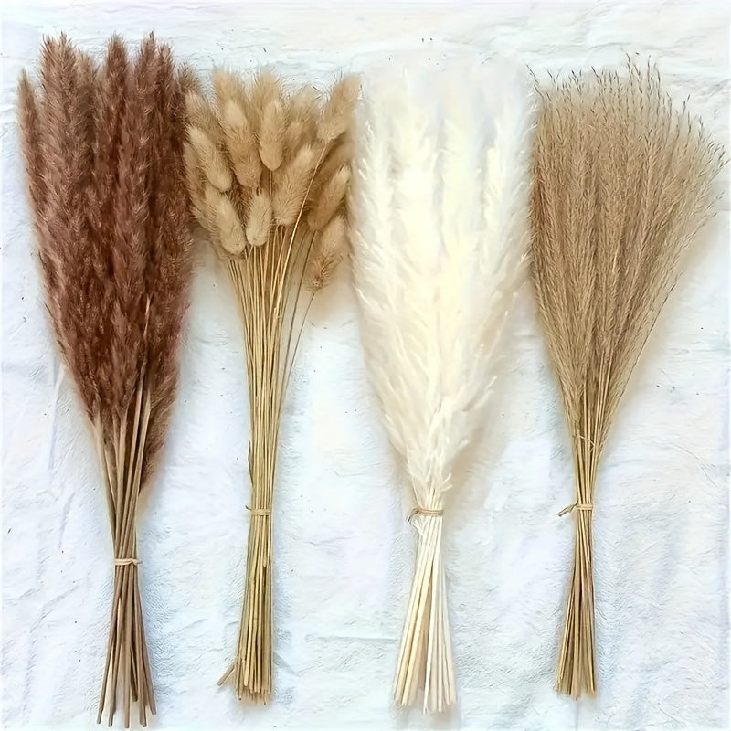 49pcs Bohemian Pampas Grass ArranSynthetic Gemstoneent - Home Decoration, Dried Rattan Stems for Event Decoration, Table Centerpieces, And Floral Designs - Multi-Purpose Decorative Grass Bundles for Spring And Valentine's Day.