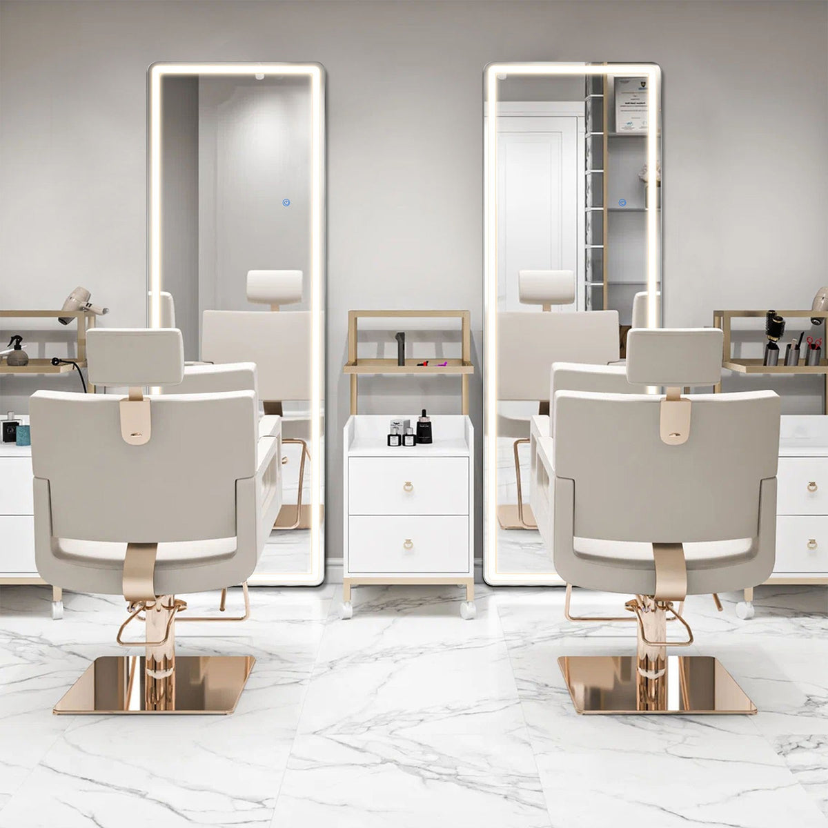 MCQ Arched/Rectangular LED Full Length Mirror, Full Body Floor Mirror Standing Hanging or Leaning Wall, Arch Wall Mirror with Stand Aluminum Alloy Thin Frame for Bedroom, Bathroom, Store