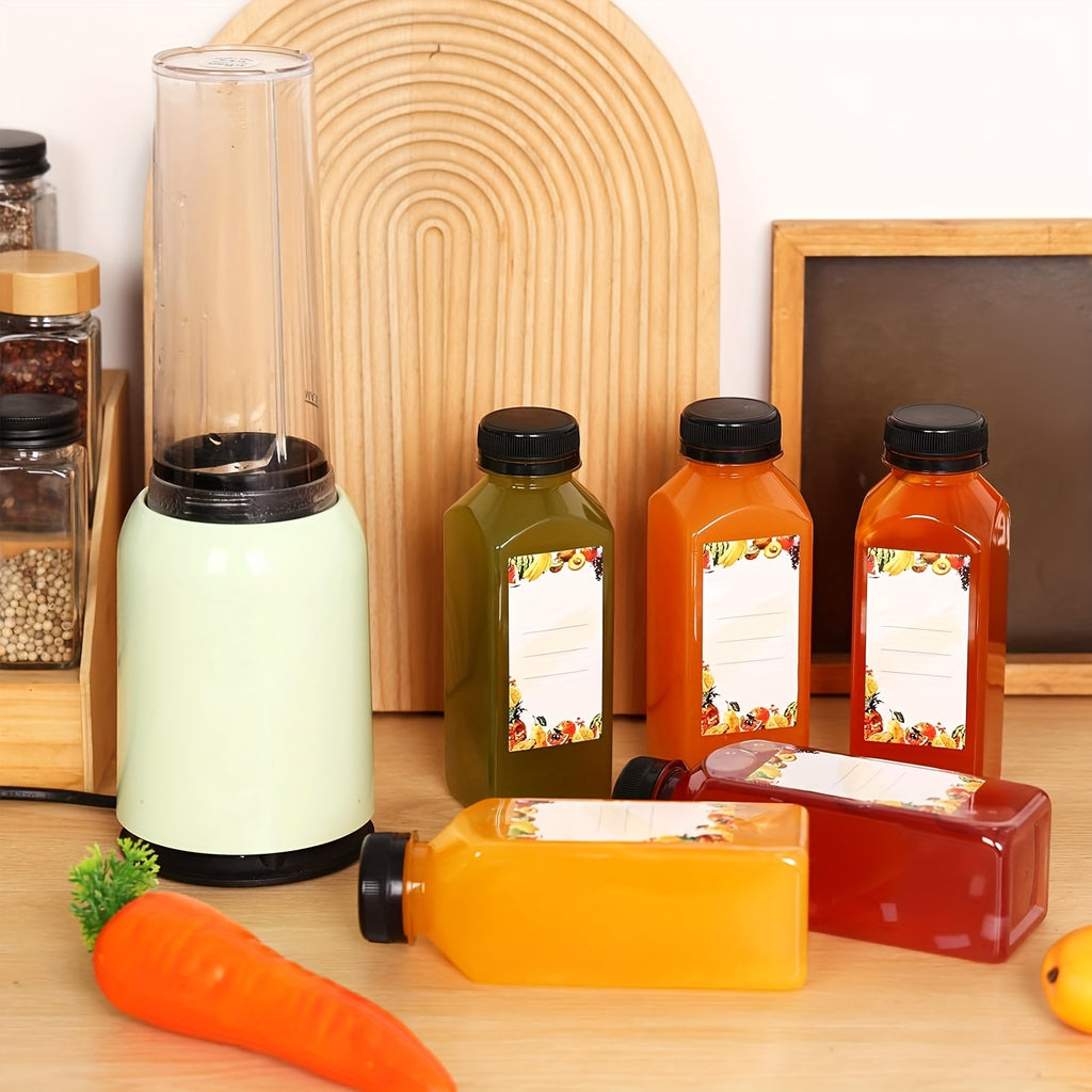 20pcs/36pcs/56pcs/100pcs Juice Bottles, 12/16oz Plastic Bottles With Lids, Reusable Clear Containers For Juice, Smoothies, Cola, Water And Other Beverages, Summer. Funnel & Brush (Color Random).