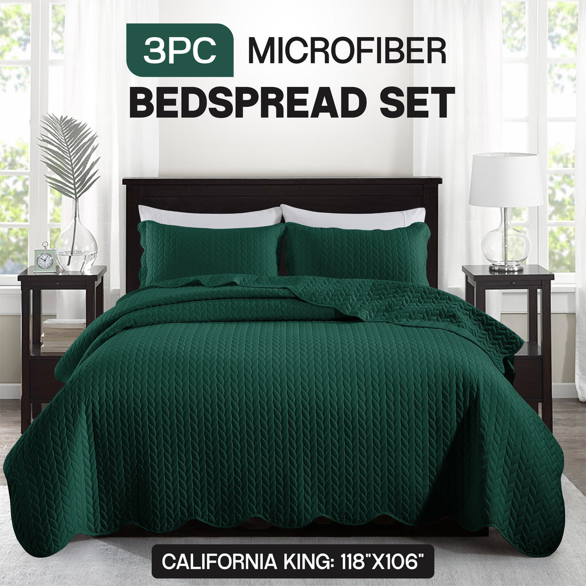 3pcs Bedspread Set Bedspreads with free Pillow Shams - Leaf Pattern Soft & Breathable Bedspread Lightweight Microfiber Bedspread - Modern Style Floral Pattern Coverlet For All Seasons - Christmas Gifts For Family And Friends (1 Bedspread, 1 Or 2 Pillow Sh