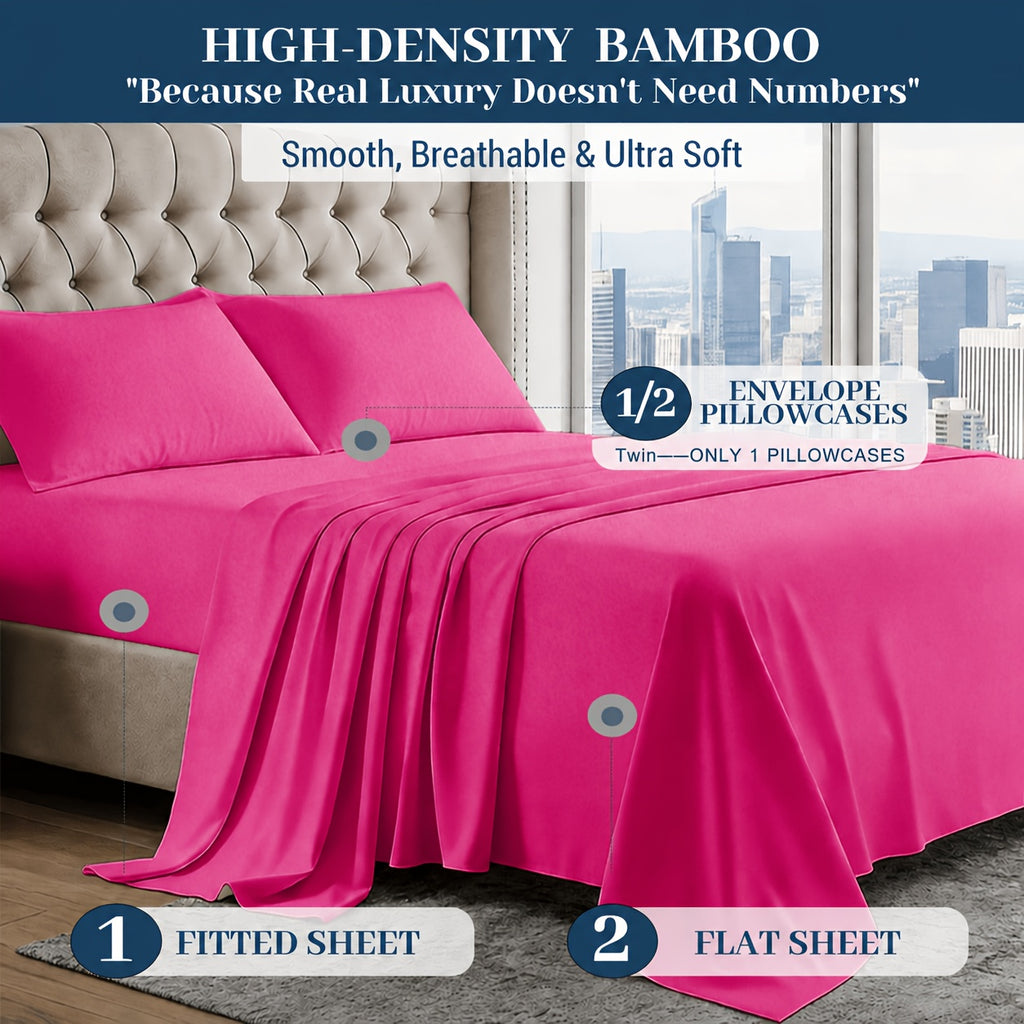 SASTTIE 2400TC Extra Deep Bamboo Cooling Bedding, Breathable & Cooling Hotel Luxury Bed Sheets Set For Child, Easy & Secure Fit - Soft, Wrinkle Free & Comfy Kids Sheet With 15" Deep Pocket, Ultra-Soft & Machine Washable Bedding, Kids Room Decor