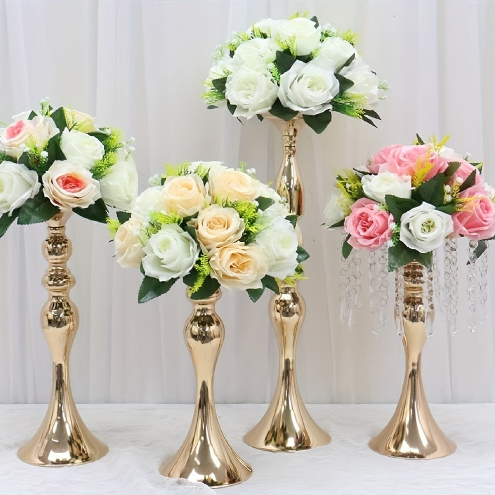 Pack Of 6 Artificial Flower Ball Arrangement Bouquets, Plastic Roses With Base, Fake Wedding Rose Flower Ball Centerpieces, Fake Flower Balls For Wedding Centerpiece Flower Racks For Party Valentine's Day Home Décor Table DIY Flower Decorations