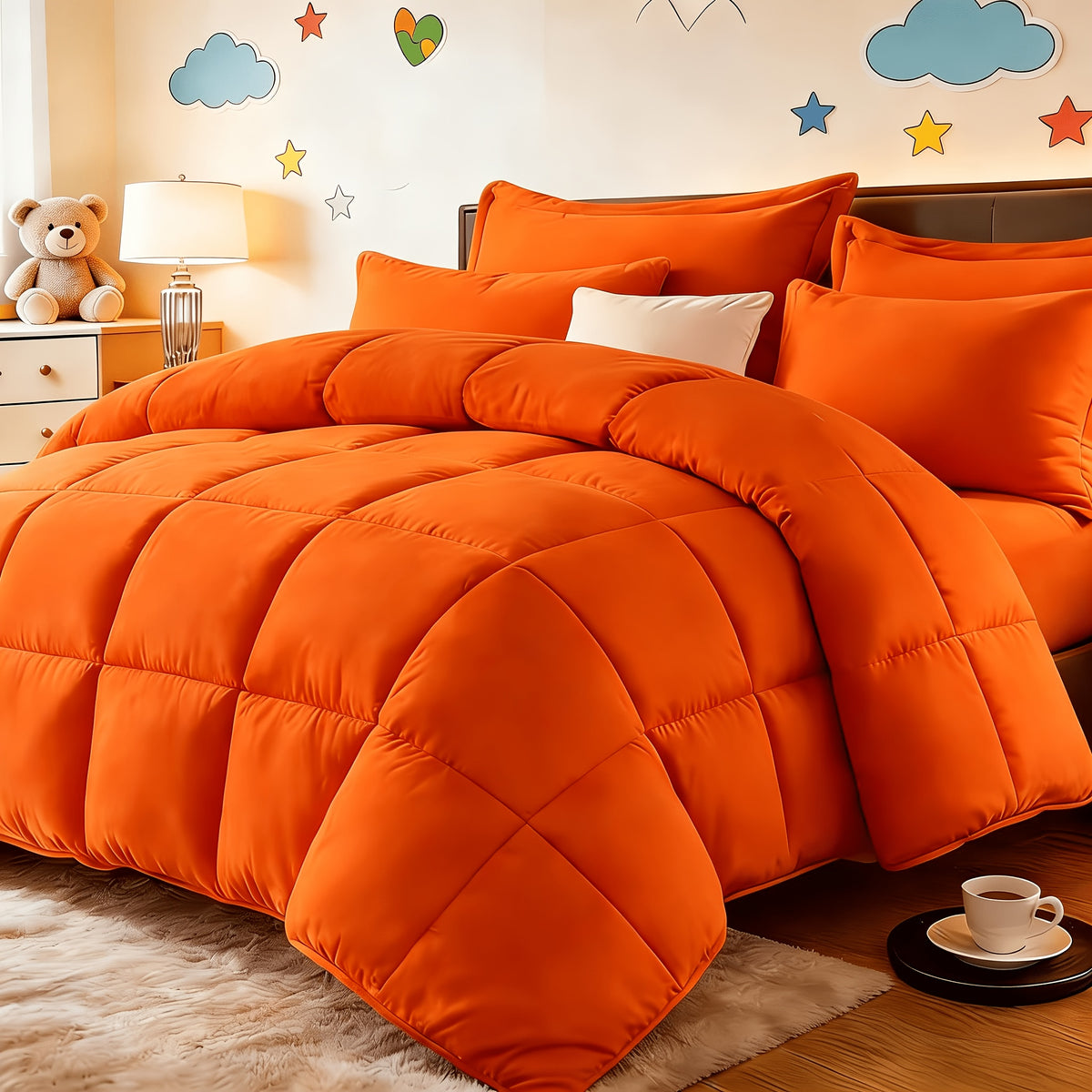 2/3pcs Red And Black bedding with All-Season Comforter, Available in Standard Double/King Double/Super King Sizes. Includes 1 Comforter And 1/2 Pillowcases, Suitable for Kids' Rooms, School Dormitories, Apartments