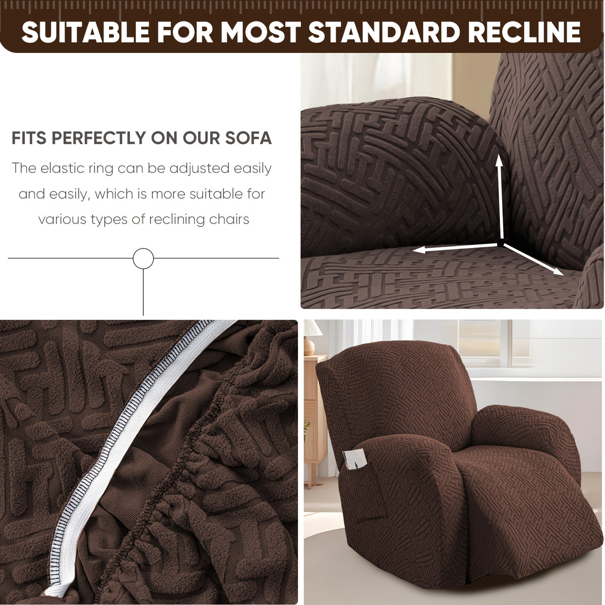 1SEAT 2026 NEW Recliner Slipcovers, Four Seasons Stretch Recliner Slipcover with Pocket, Removable, Washable, And Soft Recliner SlipChair Cover Suitable for Living Room Sofa Cover Home Decor, Easter Decorations for Home, St Patricks Day.