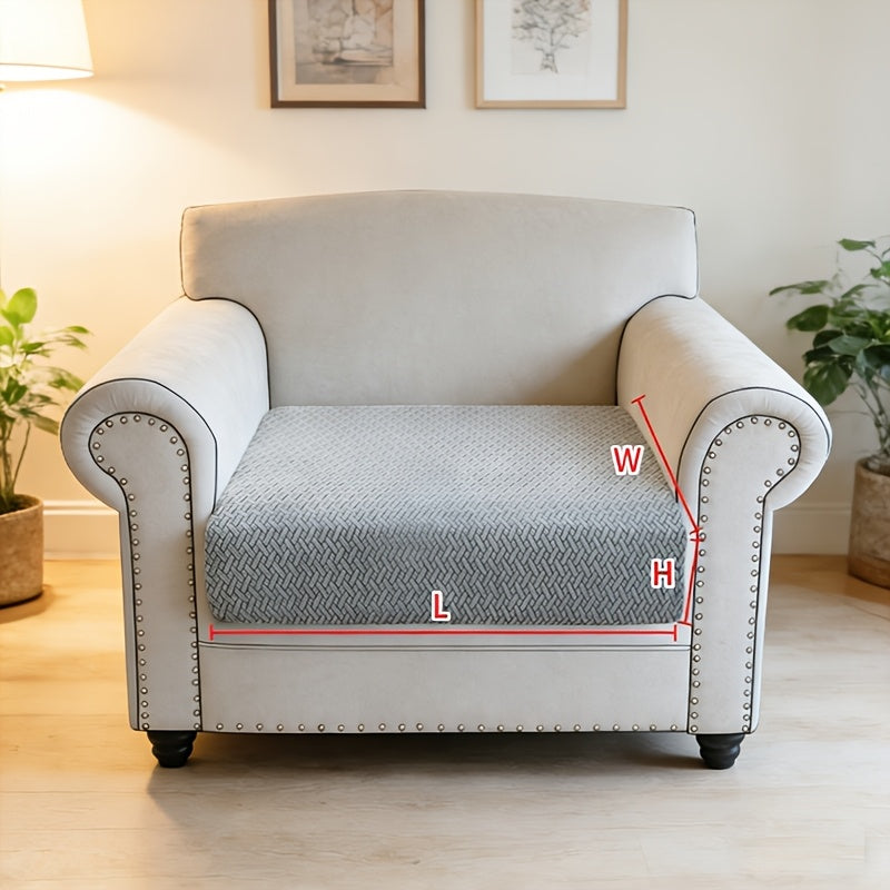 1pc of Wear-Resistant And Non-Slip Sofa Cover, Elastic Stretch L-Shaped Furniture Protector, Suitable for 3/2/1/4 Seat And Sectional Sofas, Made of Polyester Jacquard Fabric, Machine Washable, Ideal for Living Room, Bedroom