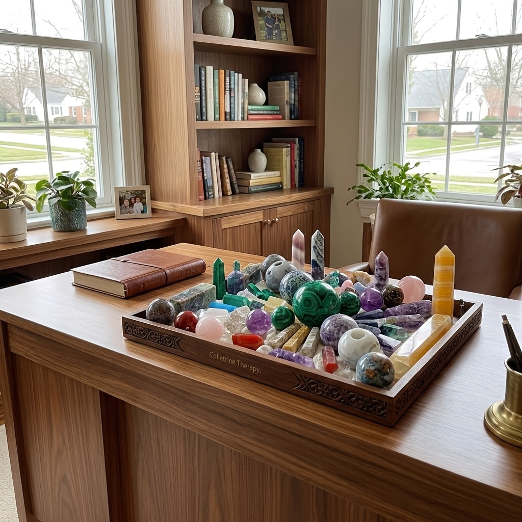 1Lb/2Lbs/4Lbs/6Lbs Mixed Crystal Stone Stunning Random Gift Box Yoga Meditation Office with Mixed Crystal Ball Tower Palm Stone Specimen Home Decor Gifts