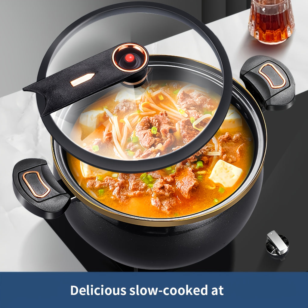 Large Capacity 8.45QT Non-Stick Stockpot with Twist Lock Handle - Heavy-Duty Ceramic Construction, Induction And for Gas Stove Compatible, for Home, Restaurant, Ollas Para La Cocina