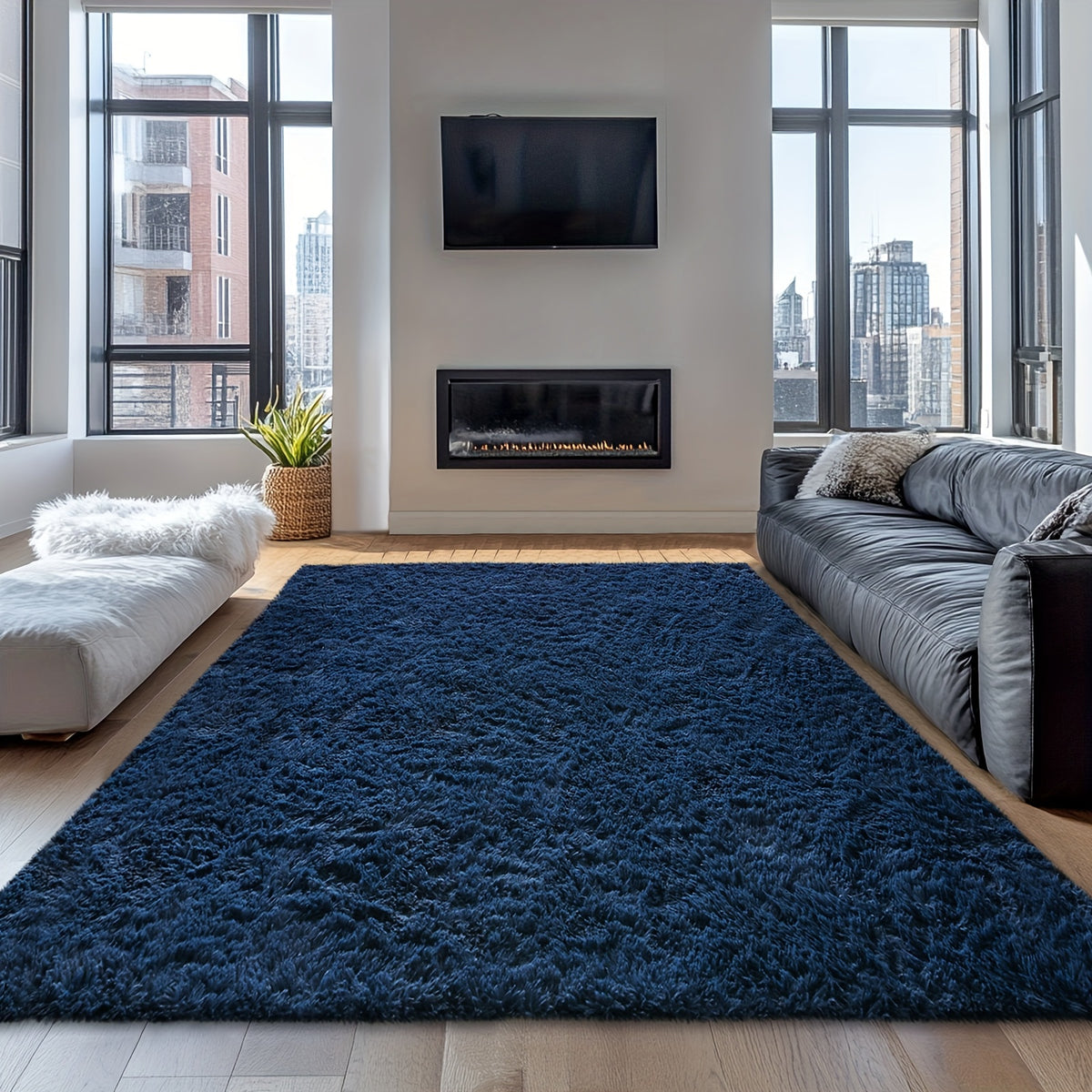 Rugs for Living Room, Super Soft Fluffy Shaggy Area Rugs for Bedroom, Cozy Floor Mats, Plush Indoor Carpet for Kitchen, Faux Rug for Room, Home Decor, Housewarming Gift, Door Mat