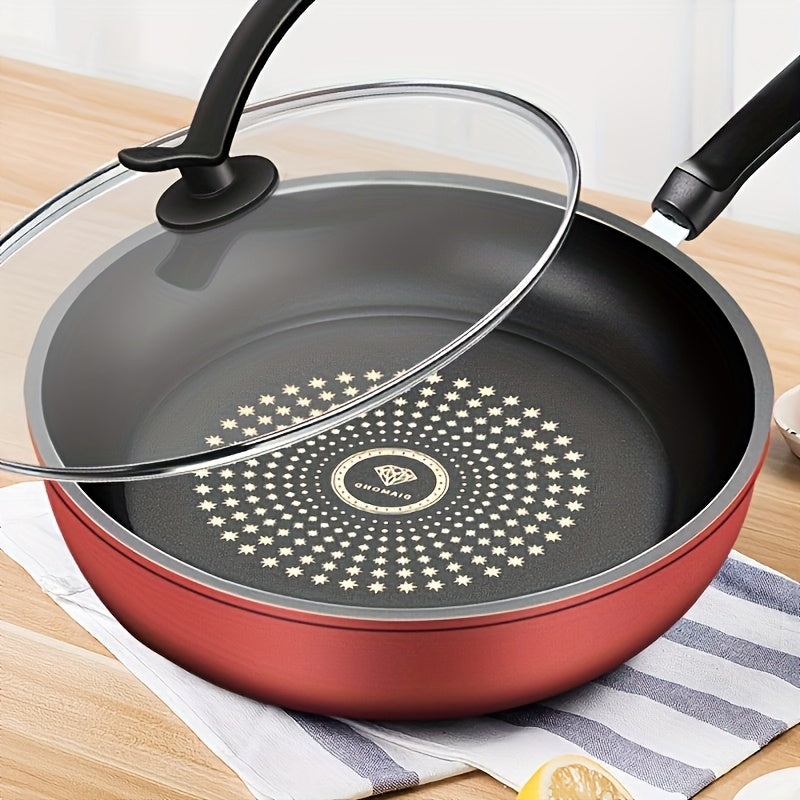 A 9.45-Inch Cast Iron Non-Stick Frying Pan - Dishwasher-Cleaned, Compatible with Induction Cooker, Healthy Cooking, Reduce Smoke, Perfect for Gas And Electric Stove, with Lid, Perfect for Fried Eggs, Steak, Pancakes
