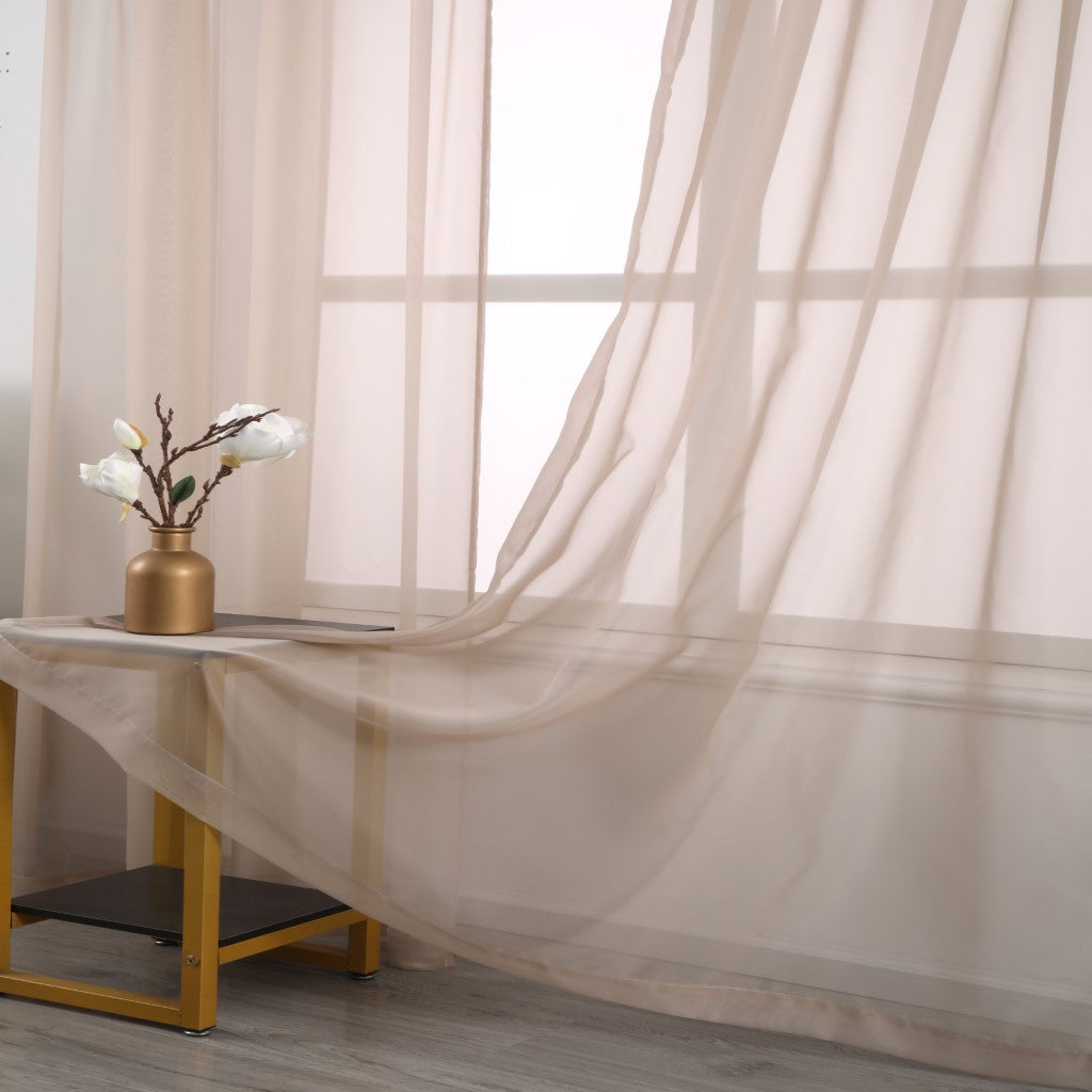 Rod Pocket Sheer Curtains, 2 Polyester Light-Filtering Window Panels in Multiple Colors and Sizes for Living Room Bedroom and Dining Room Decor