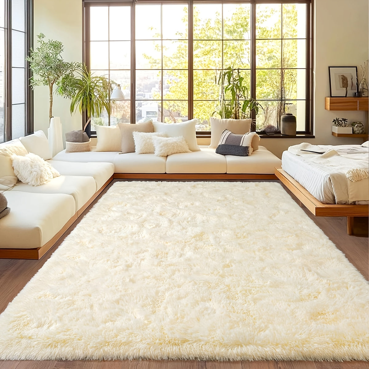 1pc Of Ultra Soft And Thick Fluffy Living Room Carpet, Non Slip, Soft, Comfortable, Fashionable, High-end, Available In Various Sizes And Colors. The Carpet Can Be Used for Bedroom, Dining Room, Living Room, And Office Decoration, Home Decoration