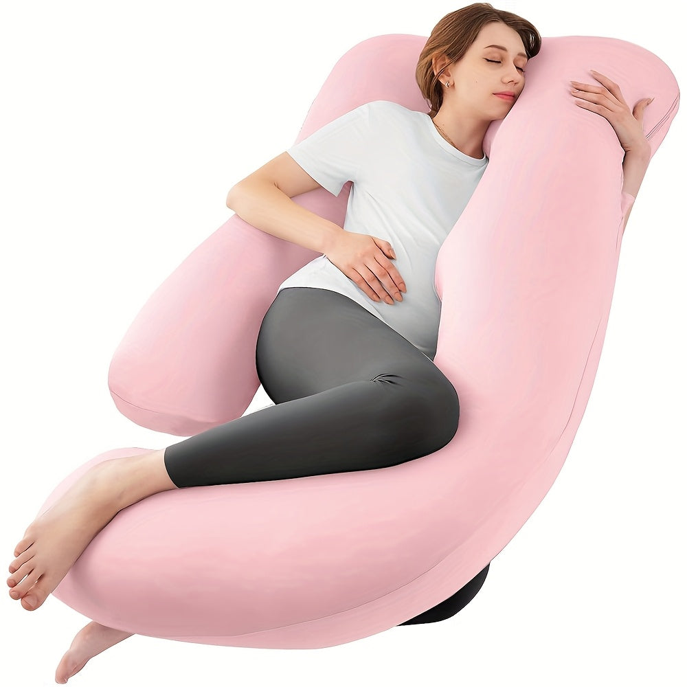 J Shaped Pregnancy Pillow, Full Body Maternity Support for Back, Legs and Tummy with 60 Inch and Small 41 Inch Options for Bedtime Comfort