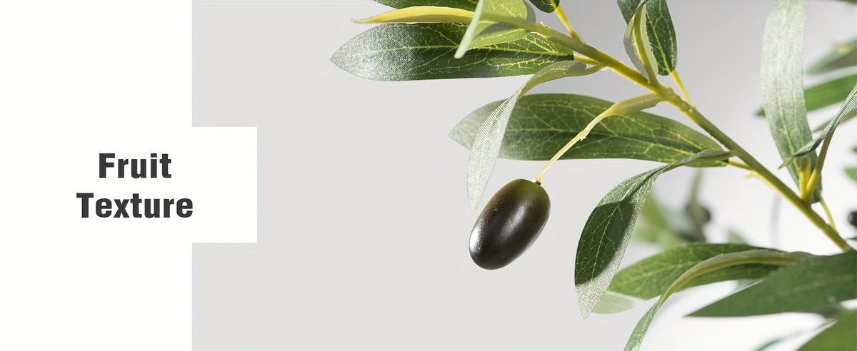 Artificial Olive Tree with Nursery Planter, 74 Inch, 7.2 Foot or 8 Foot Faux Greenery with Lifelike Leaves and Fruits for Home and Patio Styling