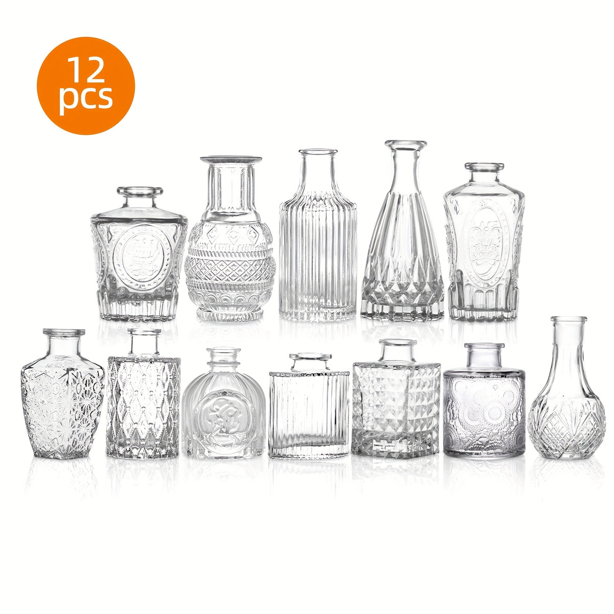 TOMNK 9/12/24/36/45/54pcs Bud Vase, Wedding Centerpieces for Tables, Mini Clear Bud Vases for Flowers, Small Flower Vases Suitable for Birthday Party, Anniversary, Wedding, Home Table Deco, Multiple Sizes, for Mother'S Day