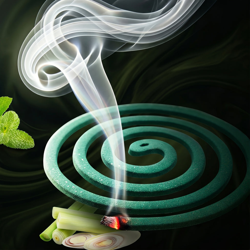 Walleaf Large Mosquito Repellent Coils, Outdoor Citronella Lemongrass Mosquito Coils with Holder, Long Lasting Patio Garden Camping Summer Use