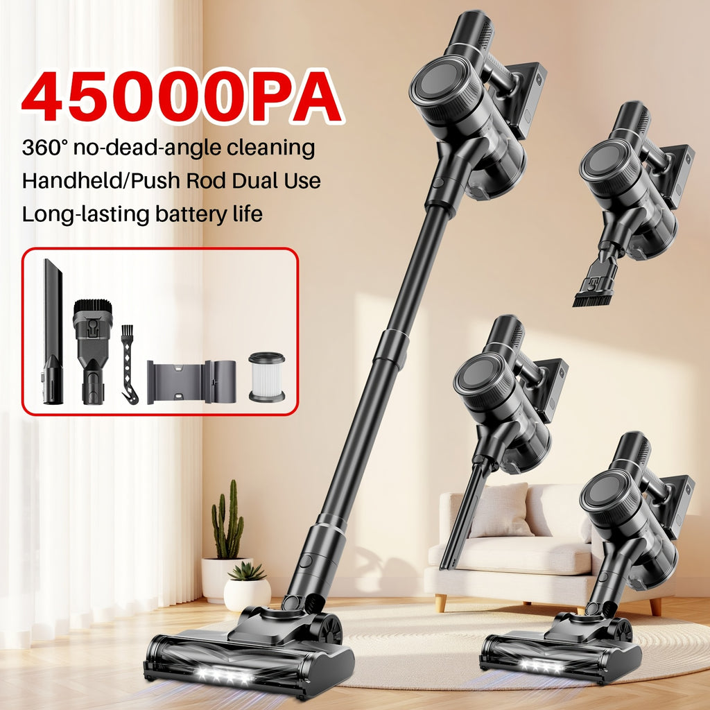45-70Kpa Powerful Vacuum Cleaner Kits (Corded / Cordless) & Motor Only Option Available, Stick Vacuum with 45min Runtime, Anti-Tangle Vacuum Cleaners, 50.72oz Dust Cup, Rechargeable Corded and Wireless Vacuum for Hardwood Floor Carpet Pet Hair