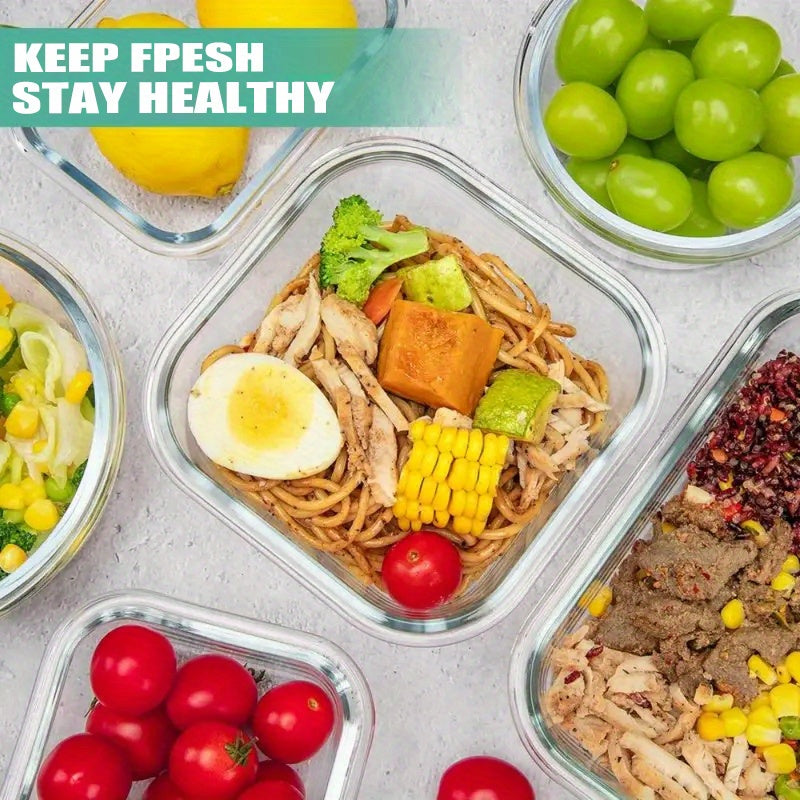 16pcs Sealed Glass Food Storage Containers, Lunch Boxes, Microwave Ovens, Ovens - Perfect For Salads, Fruits, Vegetables, And Sandwiches, Lunch Boxes | Sealed Storage | Durable Glass, Food Storage Containers (8 Lids+8 Containers)