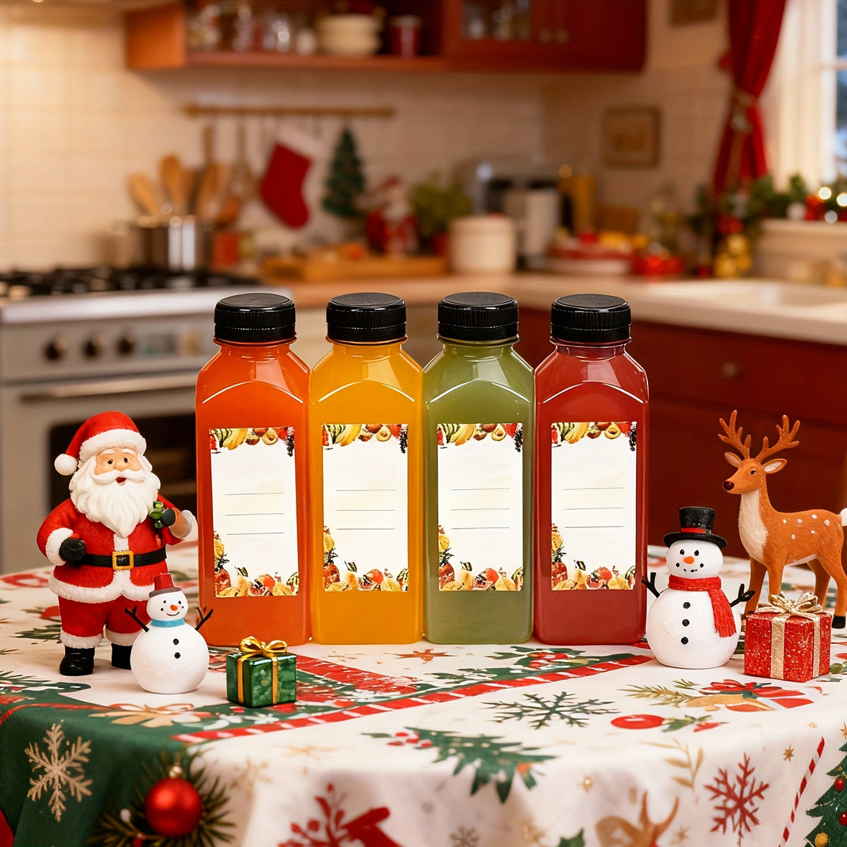 20pcs/36pcs/56pcs/100pcs Juice Bottles, 12/16oz Plastic Bottles With Lids, Reusable Clear Containers For Juice, Smoothies, Cola, Water And Other Beverages, Summer. Funnel & Brush (Color Random).