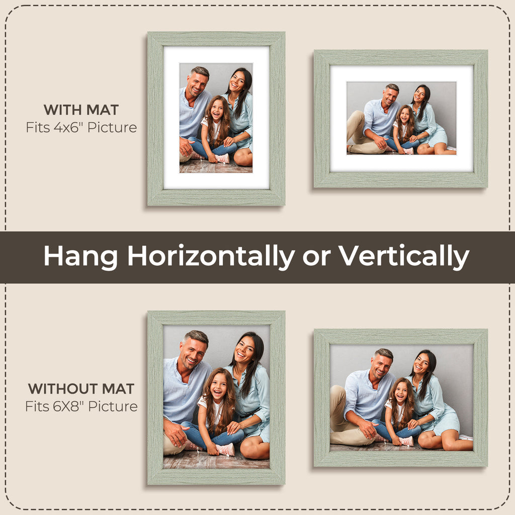 3 Pack 6x8/8x10/9x12/11x14/16x20 Picture Frames Set with Mat or without Mat, Engineered Wood Photo Frames with Plexiglass, for Wall or Tabletop Display - Gallery Wall Frames, Office Home Decor,Poster Frames
