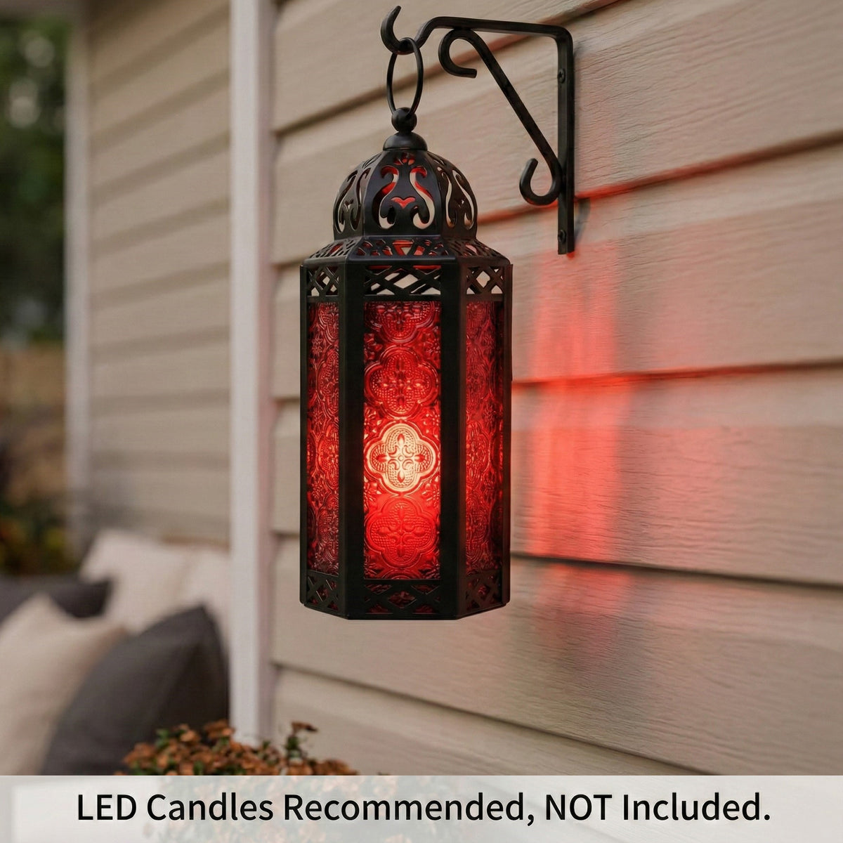 Decorative Moroccan Candle Lantern Holder, Medium, 10.5" Tall