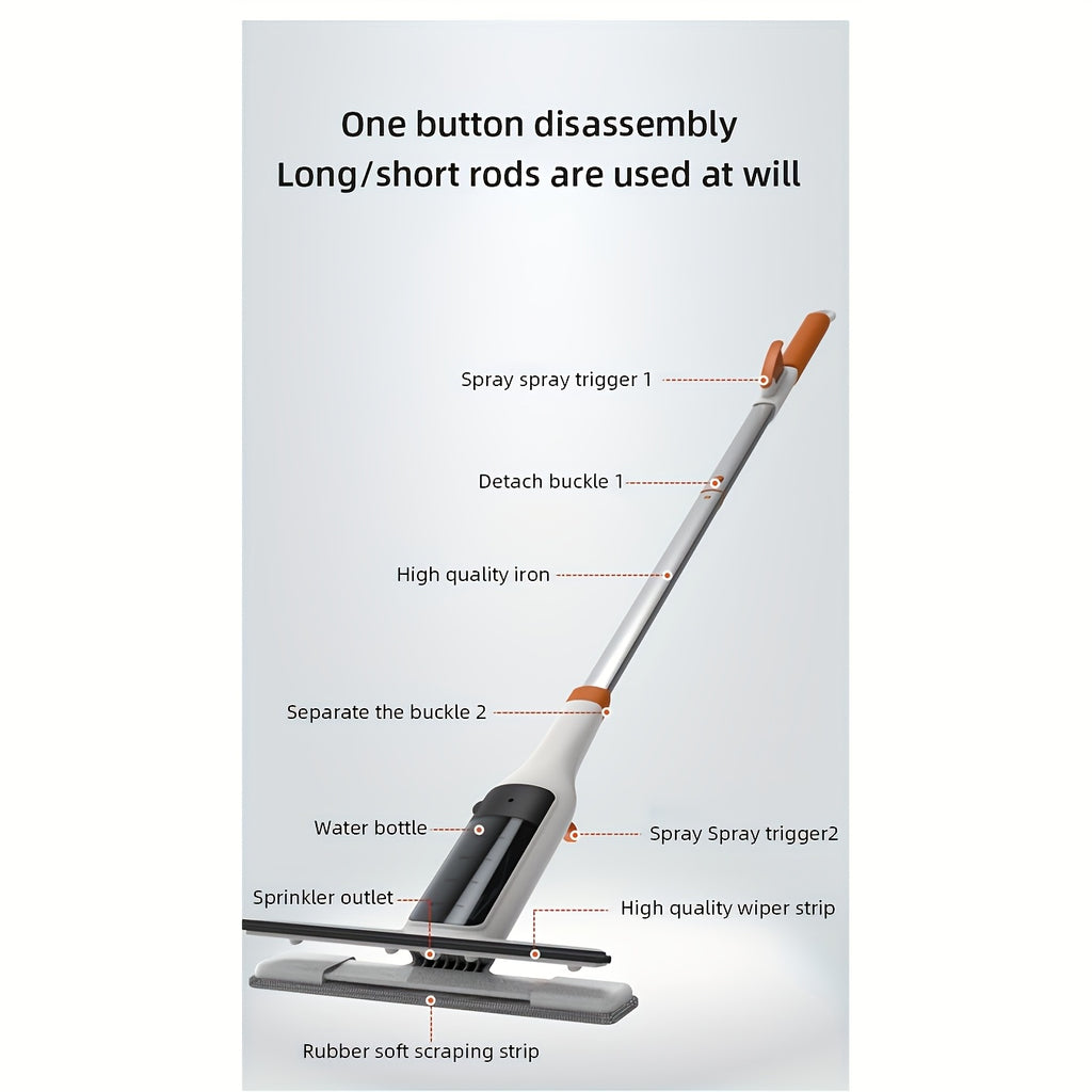 [3-in-1 Glass Cleaning] 3-in-1 Glass Cleaning Kit - Durable Metal Pole, Scraper Included - Ideal for High Windows, Shower Doors & Car Windshields - Essential Home Cleaning Tool