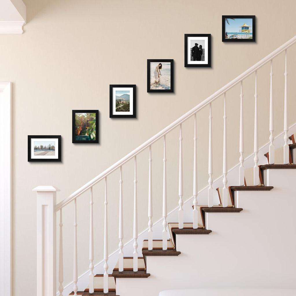3 Pack 6x8/8x10/9x12/11x14/16x20 Picture Frames Set with Mat or without Mat, Engineered Wood Photo Frames with Plexiglass, for Wall or Tabletop Display - Gallery Wall Frames, Office Home Decor,Poster Frames