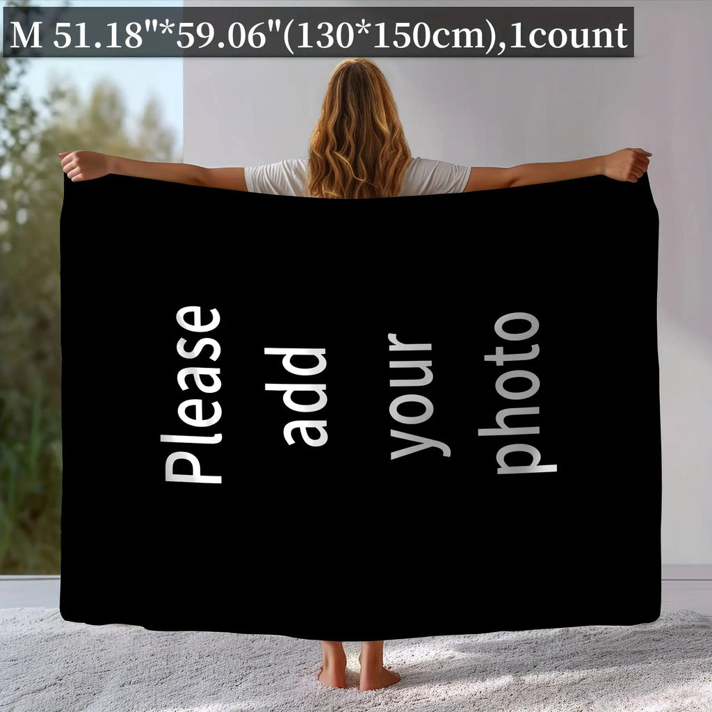 1pc of 280gsm 2DCustomized Photo Flannel Blanket- Soft, Warm, and Cozy| Perfect for Home, Travel and Office| Perfect Birthday and Anniversary Gifts| Modern Style with Printed Design| All-season Comfortable, Personalized Blanket