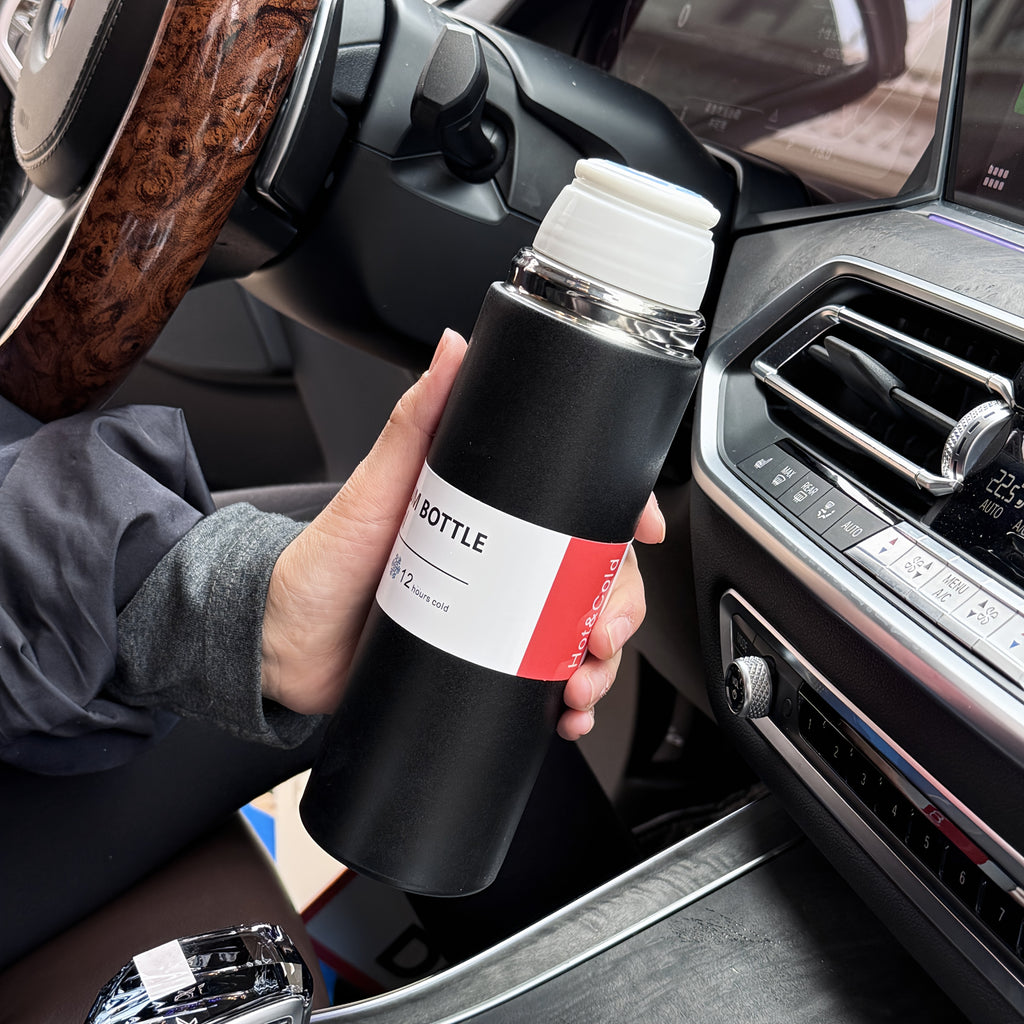 4pcs Per Set, Including 3 Small Cups+1 Water Cup, Insulated Cup Set, Stainless Steel Bottle 500Ml/ 16.9Oz Insulated, Perfect for Hot And Cold Drink, Perfect for Business And School Three Lid Portable Fashion Spot Business Event Gift Set Stainless