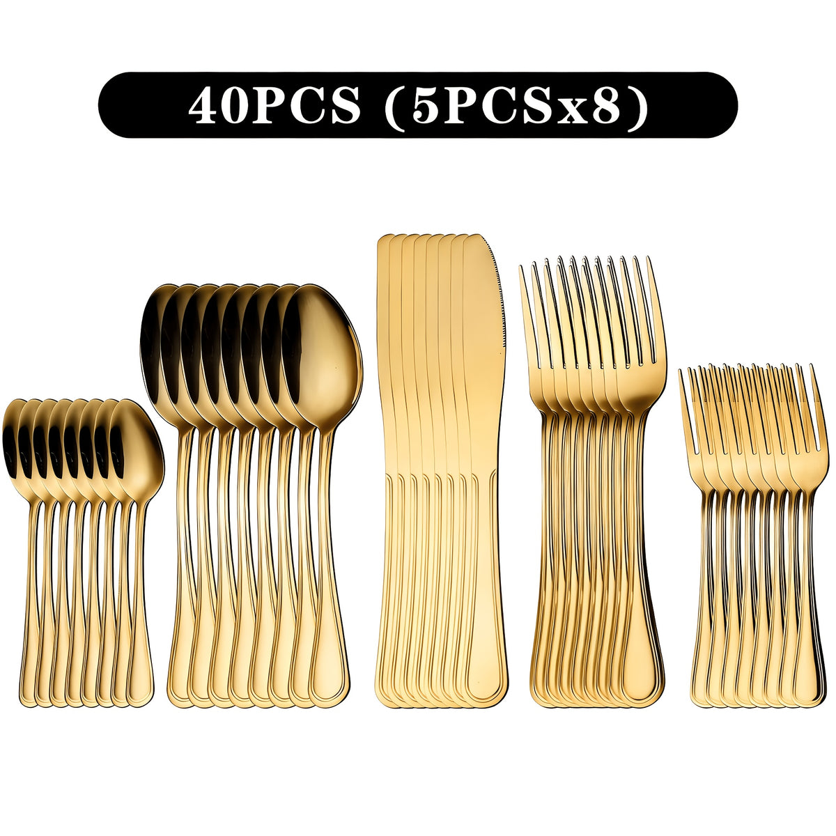 Stainless Steel Flatware Cutlery Set, 20/22/40/60/72pcs for 4/8/12, Silvery/Black/Golden, for Home Kitchen Restaurant Hotel, Affordable Utensils Set, Mirror Polished, Dishwasher Safe, Perfect for Gifts Weddings Outdoor Camping.Local Warehouse