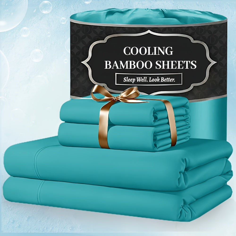 For Extra Deep Pocket Queen Size Sheets - 3/4pcs Breathable And Cooling Bamboo Bed Sheet Set, Luxury, Soft Wrinkle-Free for Extra Deep Mattresses, Room Decor, Kids Sheet And Pillowcase Sets