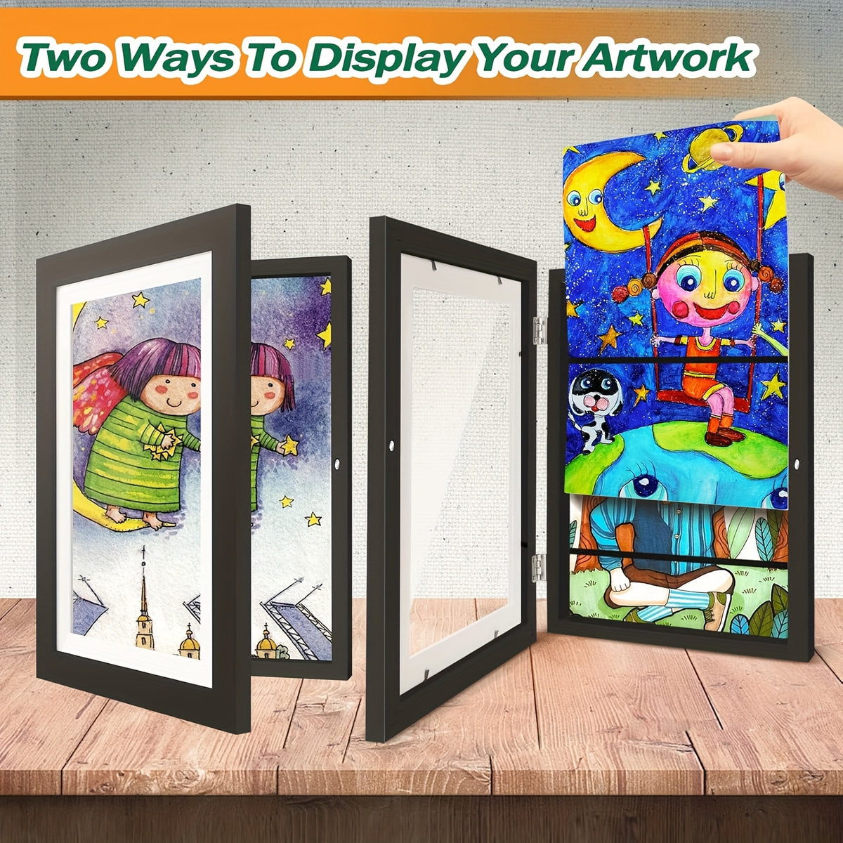 1/ 2/ 4/ 8 Pack Kids Artwork Frames Changeable, 8.5x11in Kids Art Frames Front Opening, Children Art Projects Kids Art Frames Picture Frames For Kids Drawing, Crafts, Photos, Holds 130pcs, Kids Christmas Gifts, Stocking Stuffers