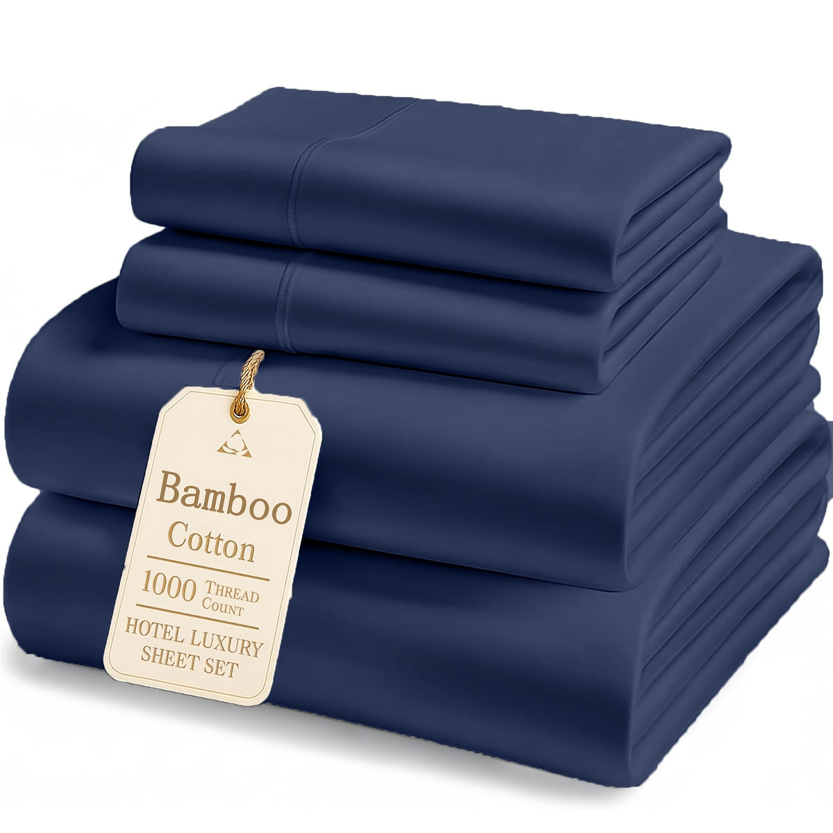 Bamboo Cooling Fitted & Flat Sheet Bedding Suitable for Hot Sleepers, Wrinkle-Resistant & Moisture-Wicking Bamboo Fiber, Deep Pocket Hotel Grade Bed Sheets with Double-Stitched Edges, Machine Washable for - for