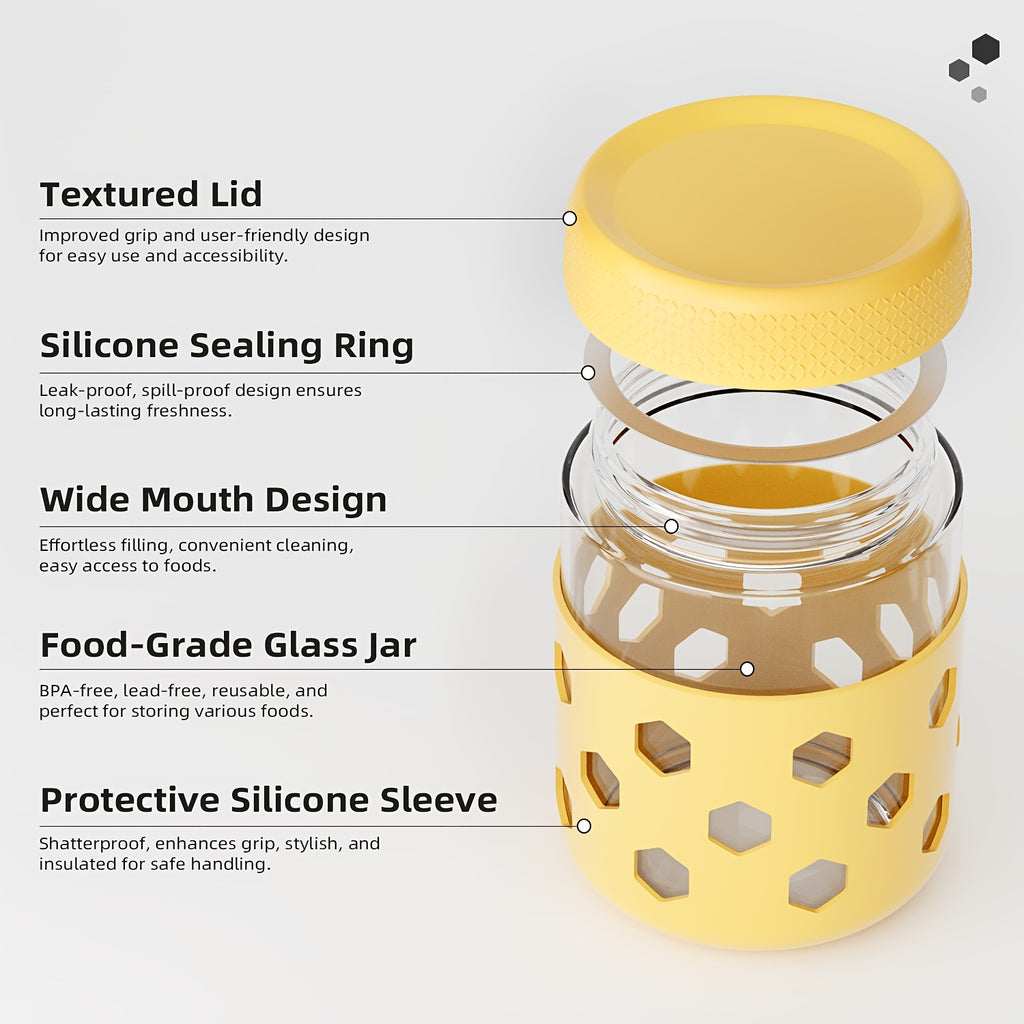 6-pack 16oz Overnight Oats Containers with Lids, Glass Jars with Airtight Lids, Wide Mouth Mason Salad Jars, Glass Food Storage Containers for Snacks Yogurt Spice Sugar