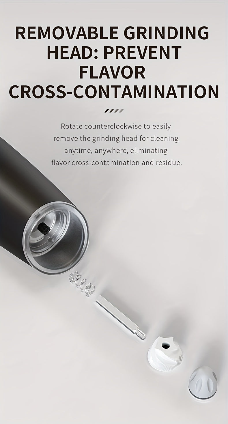 Electric Salt and Pepper Mills with Tilt Grinding, Adjustable Coarseness and LED Light for One-Hand Seasoning, Single or Two-Piece Kitchen Options