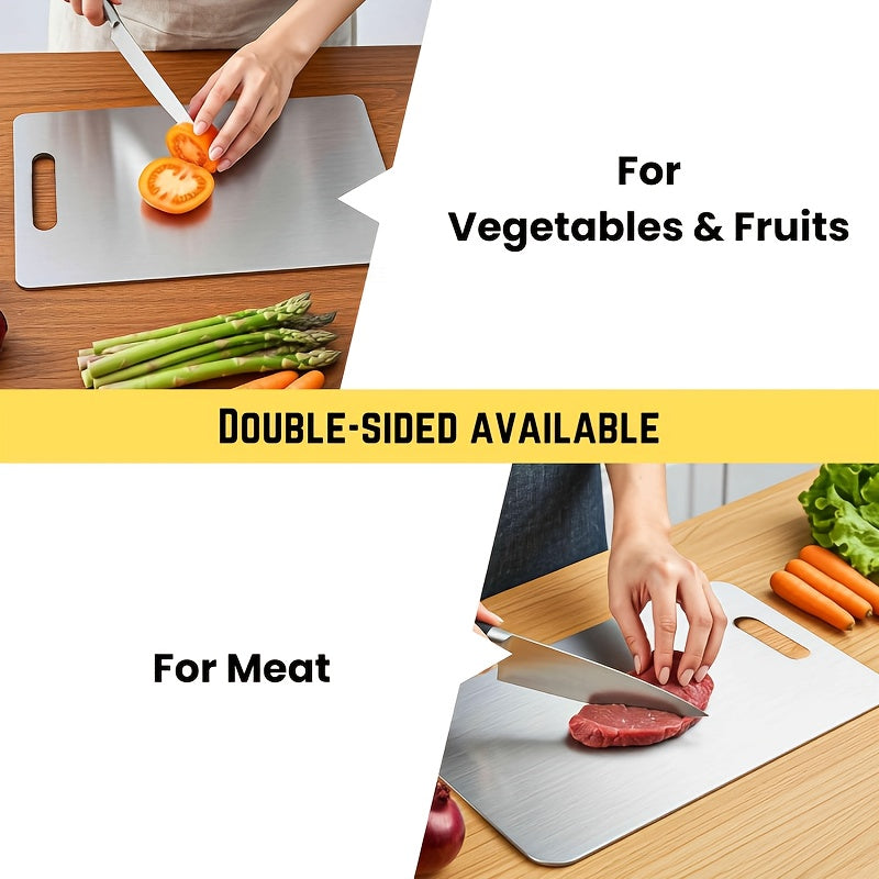 3pcs Premium Stainless Steel Cutting Board Set- Durable, Easy to Clean, Kitchen Ready, Space-Saving, Rust-Resistant, and BPA-Free, Safe for Food Preparation