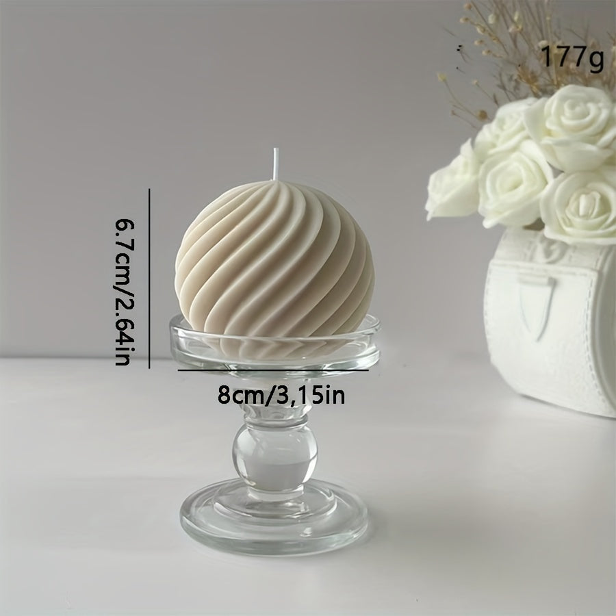Scented Candle in a Romantic Wave Sphere - Featuring Sandalwood Fragrance, Stylish Geometric Design for Home Decoration, Ideal for Valentine'S Day And Other Special Events