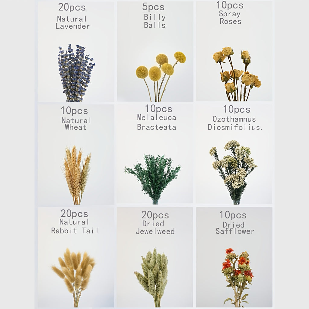 Dried Flower Bouquet with Pampas Grass - Bohemian Wedding Centerpieces, Dried Cake Flowers & Boutonnieres for Groom/Best for Man - Low Maintenance Wedding, & Decor - -Lasting Botanical Arrangement