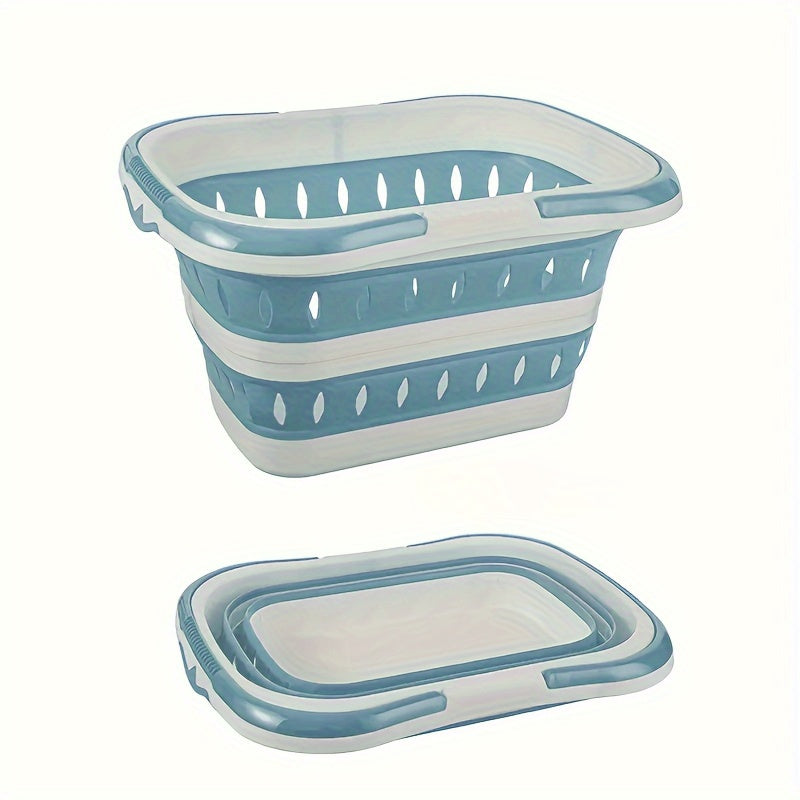 Foldable Plastic Laundry Basket with Handles, Collapsible Laundry Hamper, Space-Saving Dirty Clothes Storage Organizer Bin, Portable Storage Basket for Bedroom Closet Bathroom, College Dorm Room Essentials, Apartment Must-Haves, Laundry Baskets